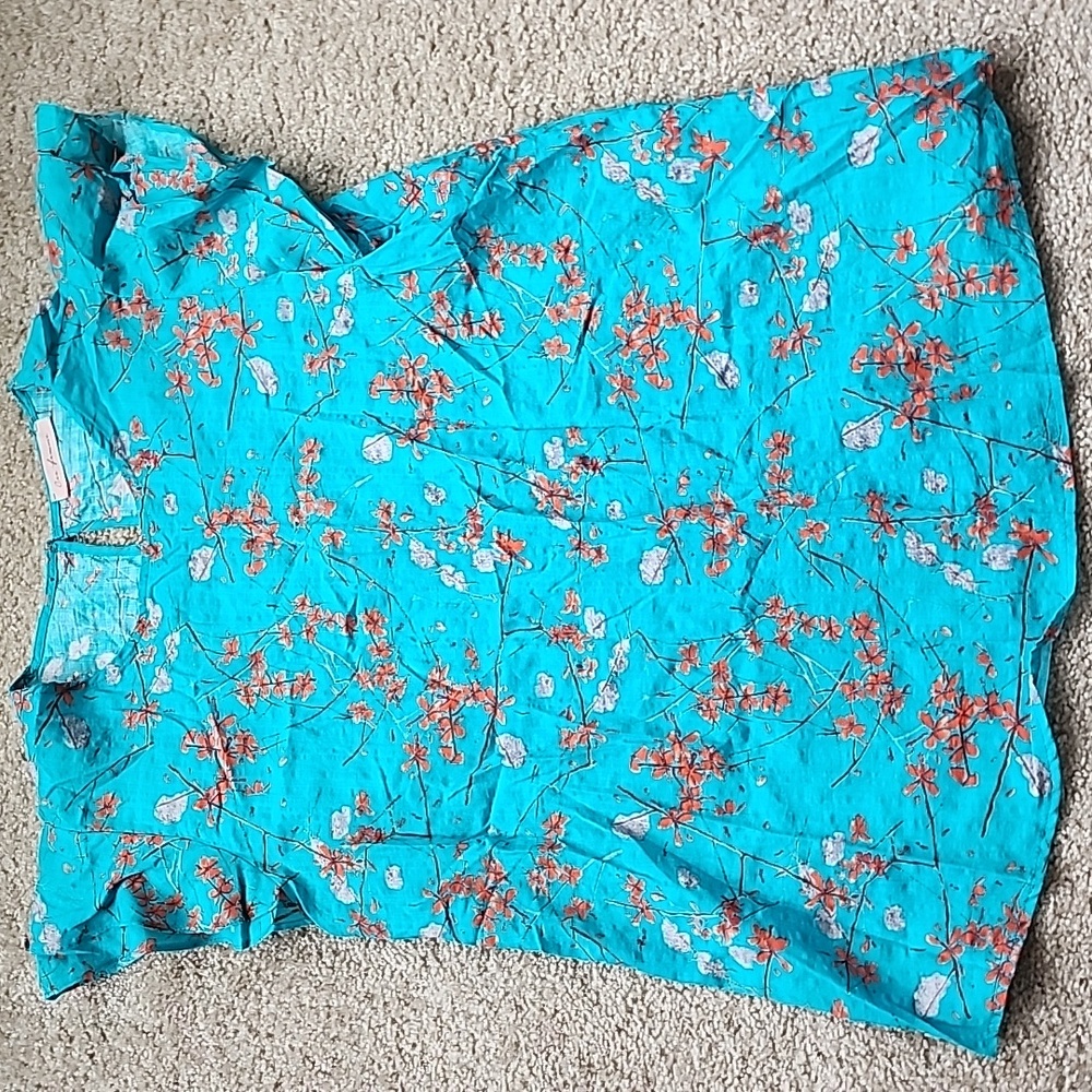 Ces Fenme Brand Short Ruffle Sleeve Top, Sz Large